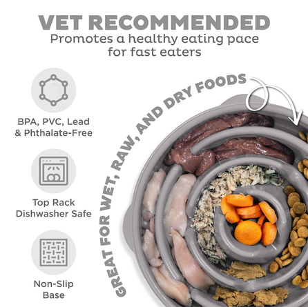 OUTWARD HOUND Fun Feeder Drop, L, pilkas dubenėlis, 1 vnt.