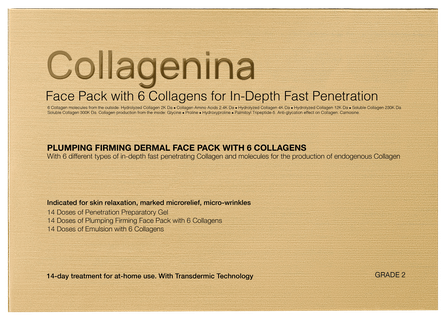 COLLAGENINA Face Pack with 6 Collagens 2x30 ml, 1x50 ml, Grade 2 rinkinys, 1 vnt.