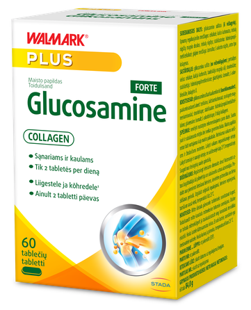 WALMARK   Glucosamine + Collagen Forte  tabletės, 60 vnt.