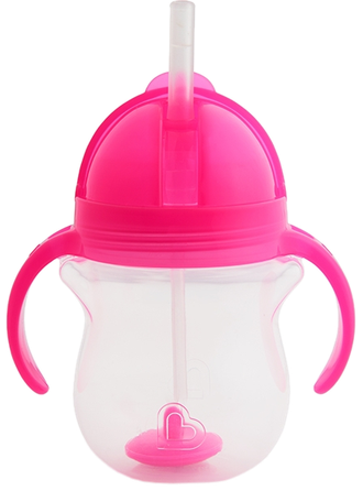 MUNCHKIN 6m+, rožinės spalvos,  puodeliai su šiaudeliu, 207 ml