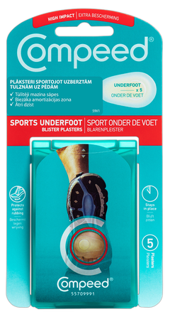 COMPEED  Pėdos pratimo metu įtrintos pūslelės tvarstis, 5 vnt.