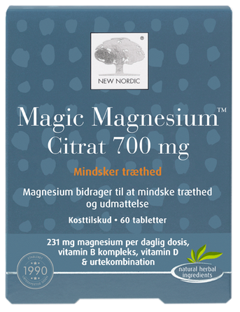 NEW NORDIC  Magic Magnesium magnio citratas tabletės, 60 vnt.