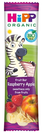 HIPP Organic Fruit Raspberry in Banana Apple batonėlis, 23 g