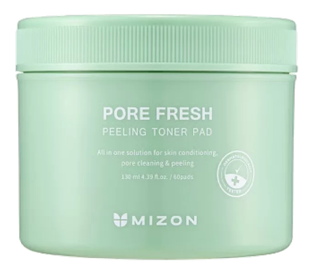 MIZON Pore Fresh  60 vnt, esencija impregnuoti vatos diskeliai, 130 ml