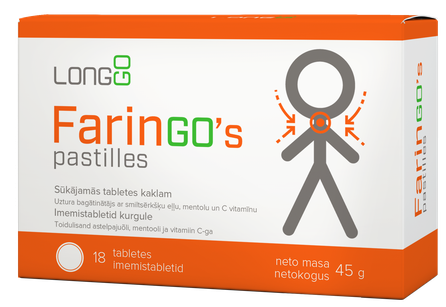 FARINGO'S pastilės, 18 vnt.