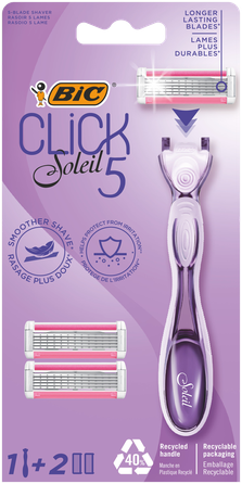 BIC Soleil Click5 2 papildomos galvutės +  skustuvas, 1 vnt.