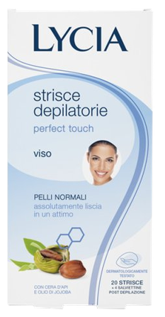 LYCIA Perfect Touch veido  depiliacinės vaško juostelės, 20 vnt.
