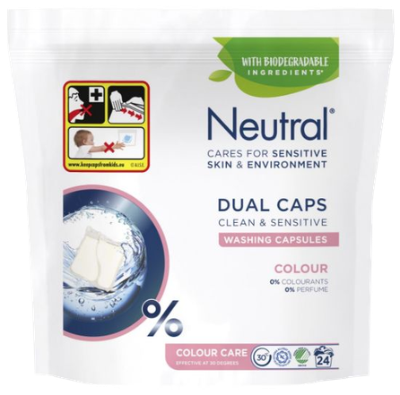 NEUTRAL Duo Colour kapsulės skalbimui, 24 vnt.