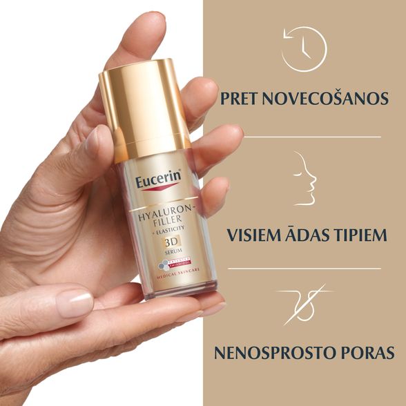 EUCERIN Hyaluron-Filler + Elasticity 3D serumas, 30 ml