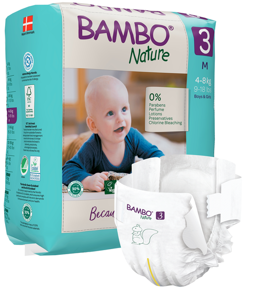 BAMBO Nature M-3, 4-8 kg sauskelnės, 28 vnt.