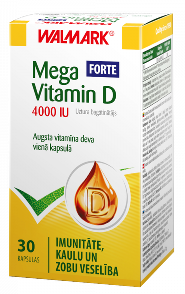 WALMARK    Mega Vitamin D Forte 4000IU kapsulės, 30 vnt.