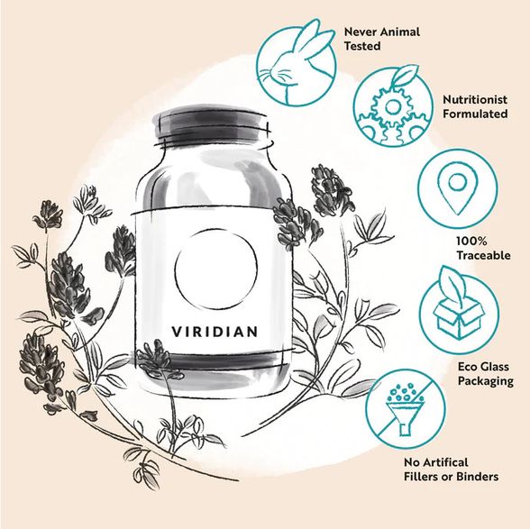 VIRIDIAN B5 B-Complex + Vit C kapsulės, 30 vnt.