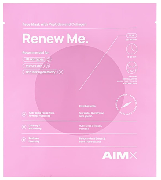 AIMX Renew Me veido kaukė, 1 vnt.