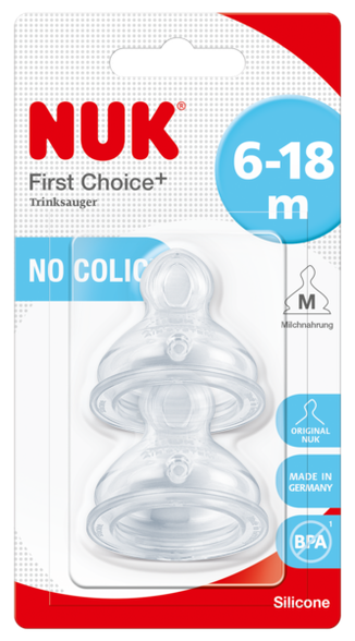 NUK First Choice+ M (6-18 m) Silicone čiulptukas, 2 vnt.