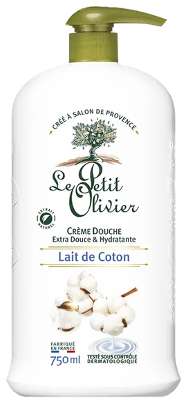 LE PETIT OLIVIER Cotton Milk dušo kremas, 750 ml