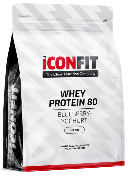 ICONFIT Whey Protein 80 mėlynių-jogurto skonio milteliai, 1000 g