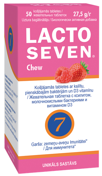 LACTO SEVEN Chew kramtomosios tabletės, 50 vnt.