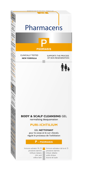 PHARMACERIS P Psoriasis Puri-Ichtilium for Body and Scalp valomasis gelis, 250 ml