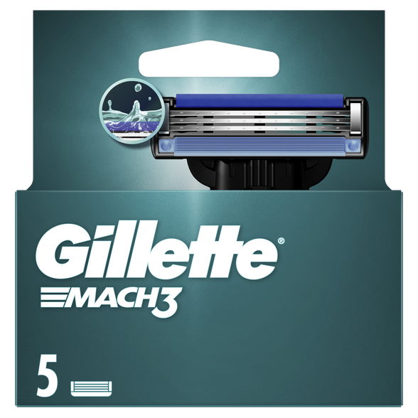 GILLETTE Mach 3 keičiamos skutimosi galvutės, 5 vnt.