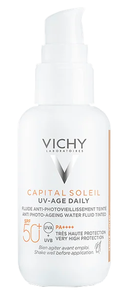 VICHY Capital Soleil UV-Age SPF 50+ toning skystis, 40 ml