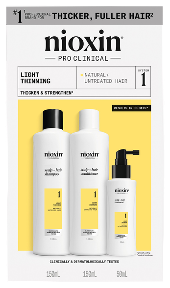 NIOXIN System 1 Kit Light Thinning rinkinys, 1 vnt.