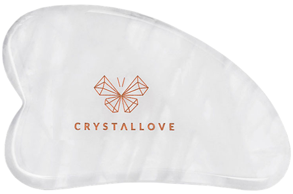 CRYSTALLOVE GuaSha Clear Quartz  masažo plokštelė, 1 vnt.