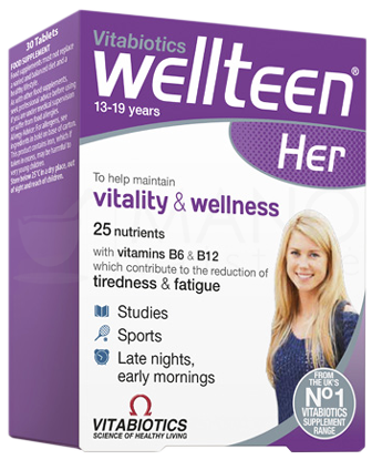 WELLTEEN  Her Vitality&Wellness tabletės, 30 vnt.