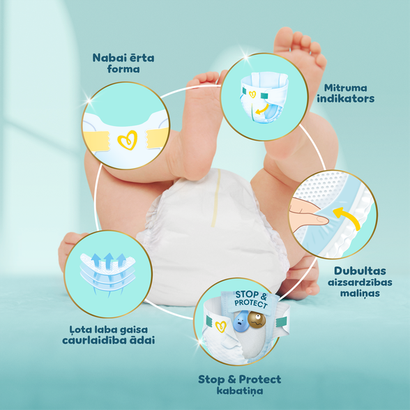 PAMPERS Premium Care 2 (4-8 kg) sauskelnės, 68 vnt.