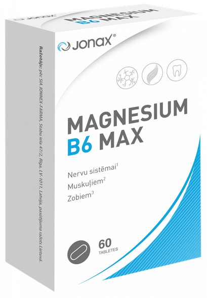 JONAX Magnesium B6 Max tabletės, 60 vnt.