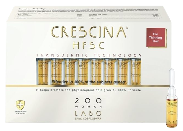 CRESCINA HFSC Transdermic 200 Woman ampulės, 20 vnt.