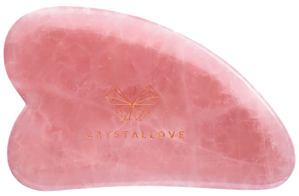 CRYSTALLOVE GuaSha Rose Quartz masažo plokštelė, 1 vnt.