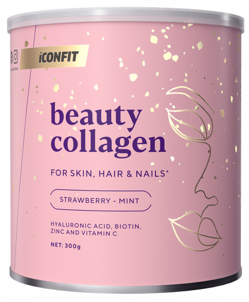 ICONFIT Beauty Collagen - Strawberry-mint milteliai, 300 g