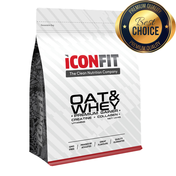 ICONFIT Oat & Whey Pro Gainer Chocolate milteliai, 1400 g