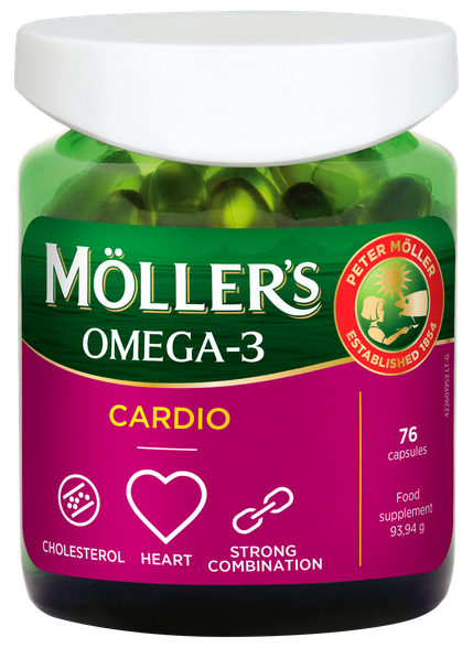 MOLLERS Omega-3 Cardio kapsulės, 76 vnt.