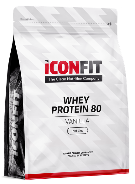 ICONFIT Whey Protein 80 - vanilės skonio milteliai, 1000 g