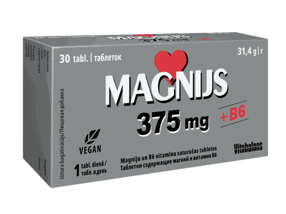 VITABALANS Magnijs 375 mg + B6 tabletės, 30 vnt.