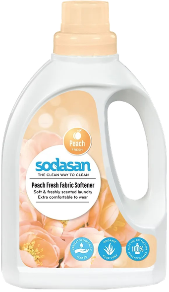 SODASAN Peach Fresh skalbinių minkštiklis, 750 ml