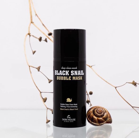 THE SKIN HOUSE Black Snail Bubble Mask veido kaukė, 100 ml