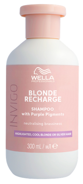 WELLA PROFESSIONALS Invigo blonde recharge shampoo geltoną atspalvį neutralizuojantis šampūnas, 300 ml