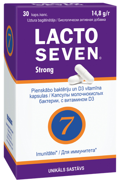 LACTO SEVEN Strong kapsulės, 30 vnt.