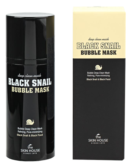 THE SKIN HOUSE Black Snail Bubble Mask veido kaukė, 100 ml