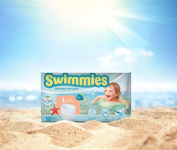 MOLTEX Swimmies L (12-17kg) sauskelnės-kelnaitės, 10 vnt.