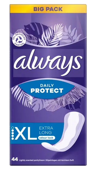 ALWAYS  Daily Protect Extra Long XL įklotai, 44 vnt.