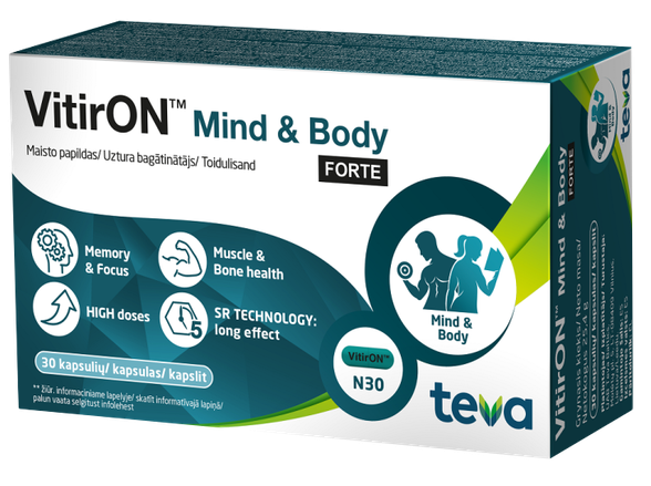 VITIRON Mind & Body FORTE kapsulės, 30 vnt.