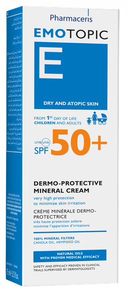 PHARMACERIS E Emotopic SPF 50+ kremas, 75 ml