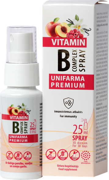 UNIFARMA PREMIUM B Vitamin Complex purškiklis, 25 ml