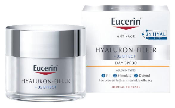 EUCERIN Hyaluron-Filler nuo raukšlių SPF 30 dieninis veido kremas, 50 ml