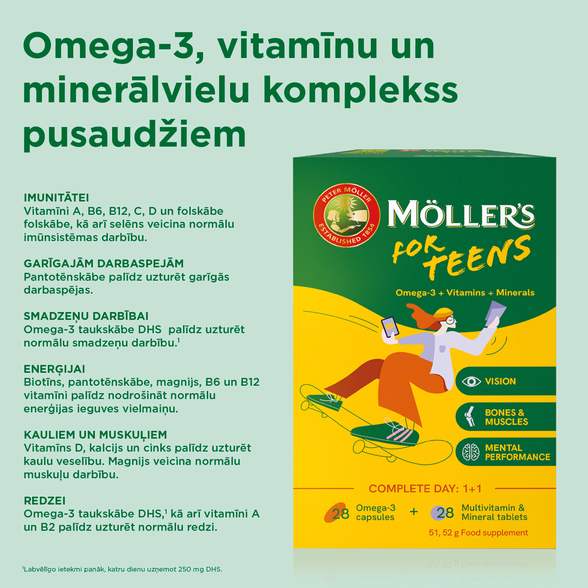 MOLLERS For Teens tabletės + kapsulės, 56 vnt.