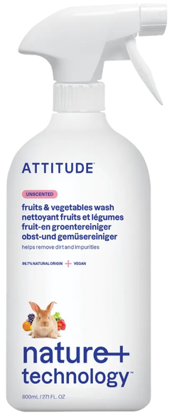 ATTITUDE Bekvapis, Ekologiškas, Vaisių Ir Daržovių ploviklis, 800 ml