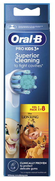 ORAL-B Lion King Brush Kids 3+ elektrinių dantų šepetėlių galvutės, 8 vnt.